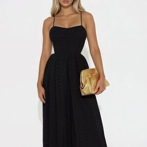 Fashion Nova Black Midi Dress